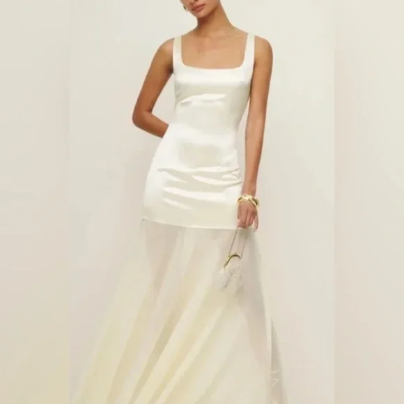 NWT Reformation Zaire Silk Bridal Ivory Dress - sz 8 - Picture 4 of 7